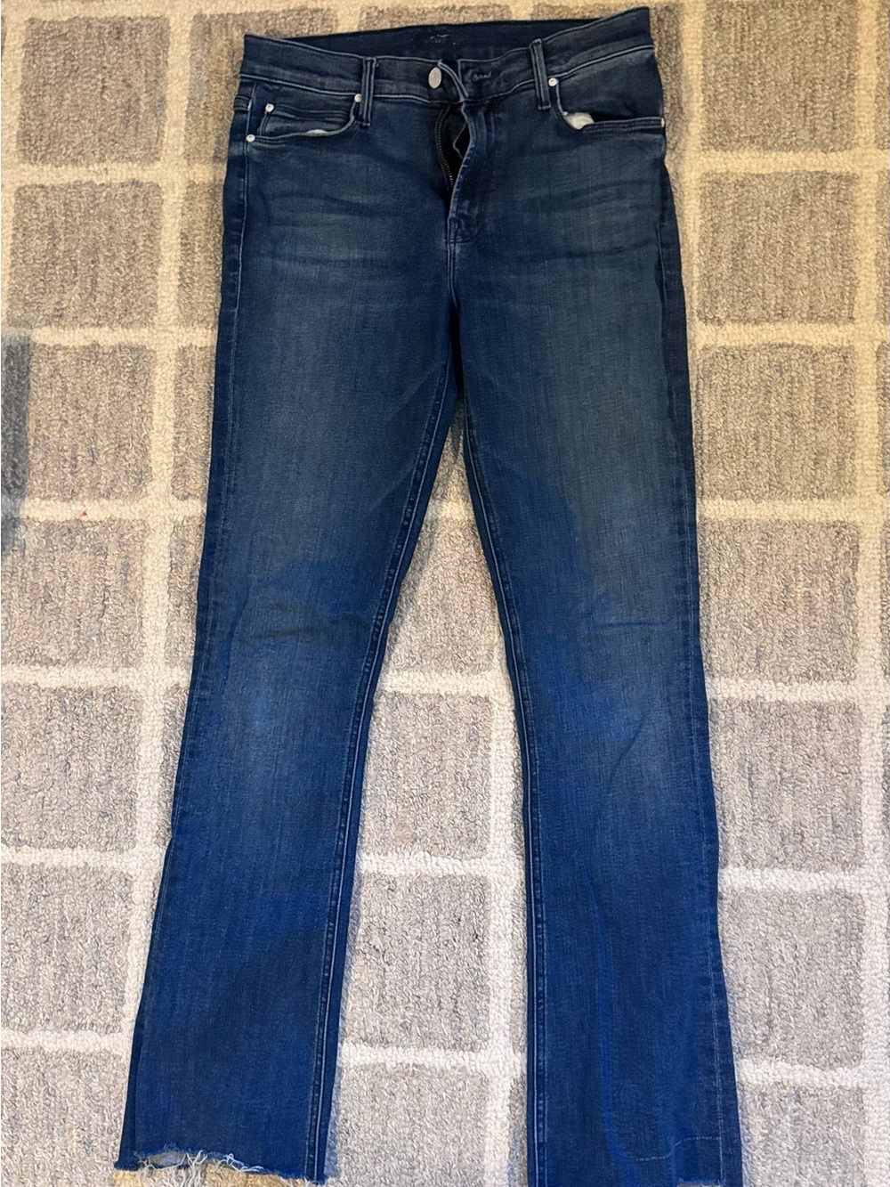 Mother Dark Wash Straight-Leg Jeans
